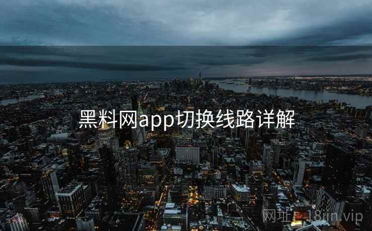 黑料网app切换线路详解